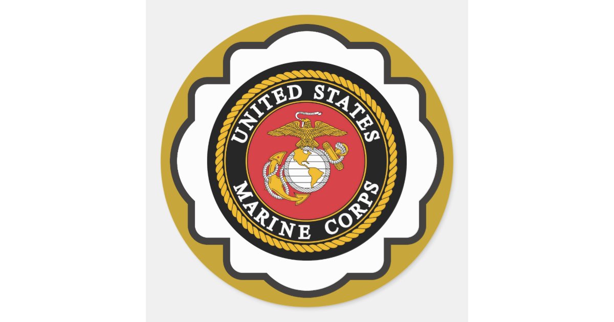USMC Emblem Classic Round Sticker | Zazzle