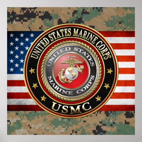 USMC Emblem Special Edition 3D Poster