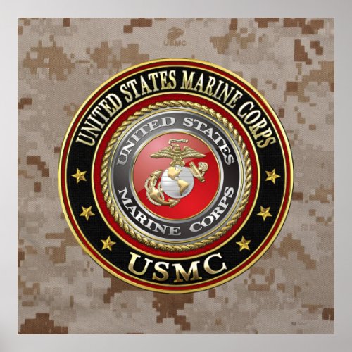 USMC Emblem Special Edition 3D Poster