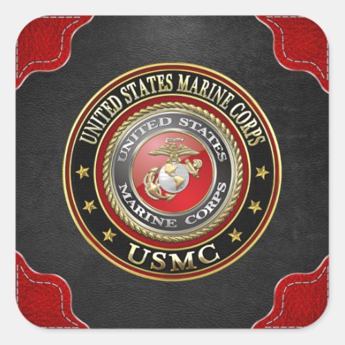 USMC Emblem Special Edition 3D Square Sticker