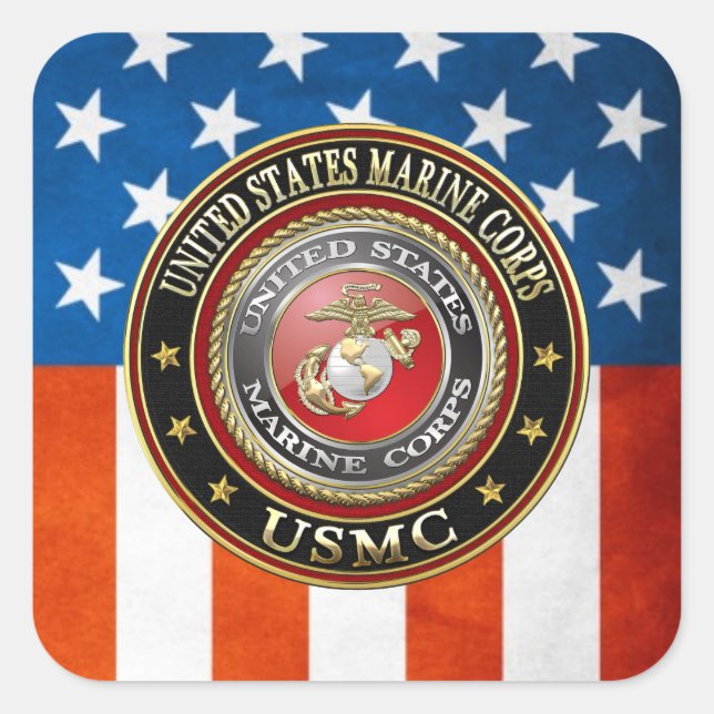 USMC Emblem [Special Edition] [3D] Square Sticker (Front)