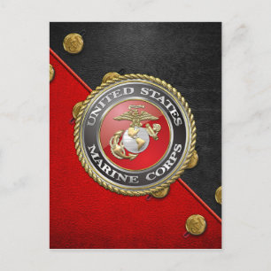 USMC Emblem & Uniform [3D] Postcard