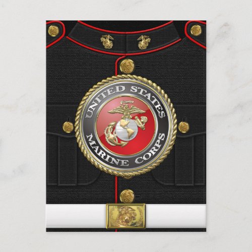 USMC Emblem  Uniform 3D Postcard