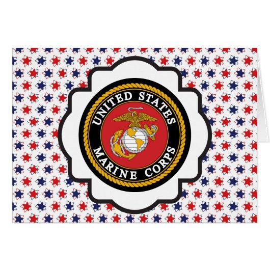USMC Emblem with Red White and Blue Stars (Front Horizontal)