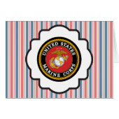 USMC Emblem with Red, White and Blue Stripes (Front Horizontal)