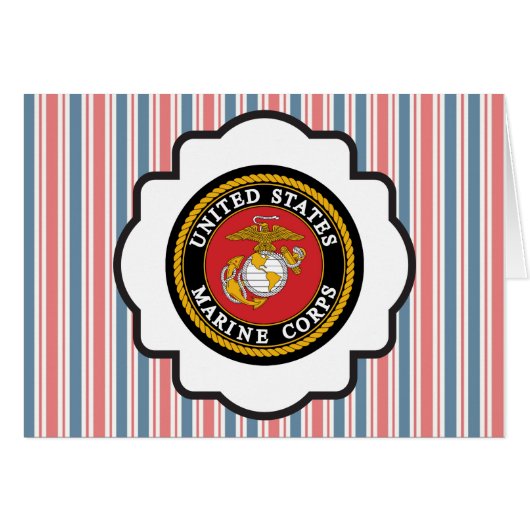 USMC Emblem with Red, White and Blue Stripes (Front Horizontal)