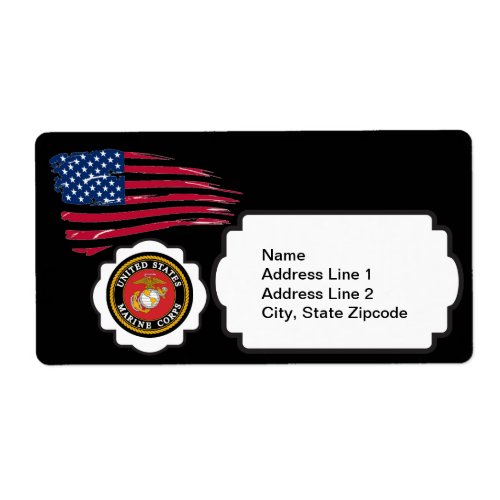 USMC Emblem with the US Flag Label
