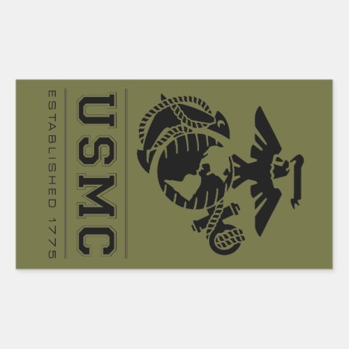 USMC Established 1775 Rectangular Sticker