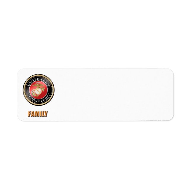 USMC Family Address Lable Label (Front)