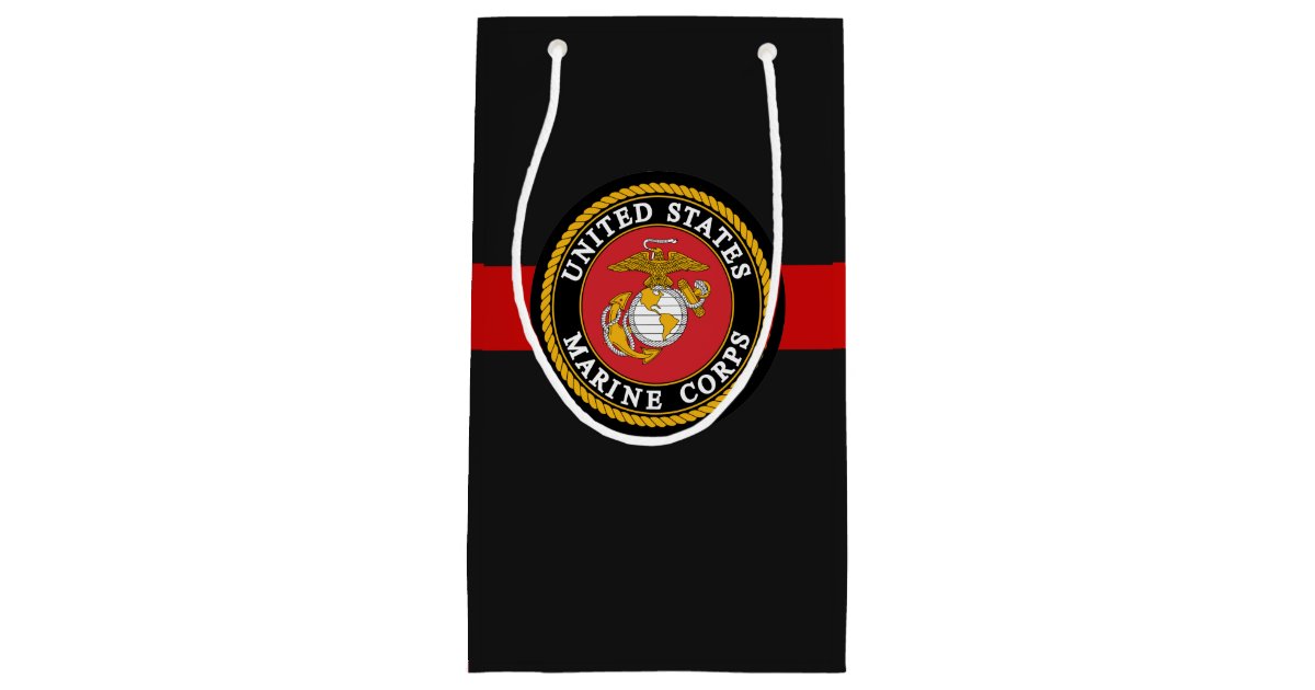 Red Gift Bag with Gold EGA - The Marine Shop