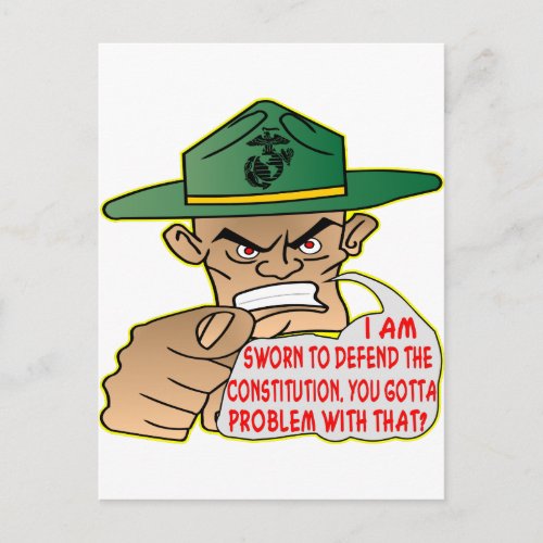 USMC Im Sworn To Defend The Constitution Postcard