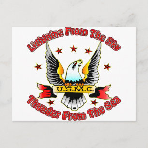 USMC Lightning From The Sky Thunder From The Sea Postcard