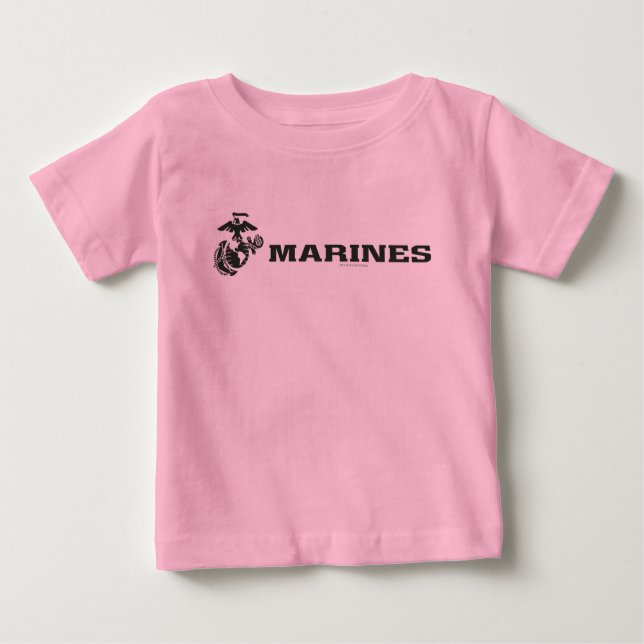 USMC Logo - Black Baby T-Shirt (Front)
