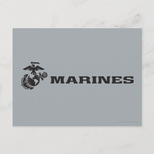 USMC Logo _ Black Postcard