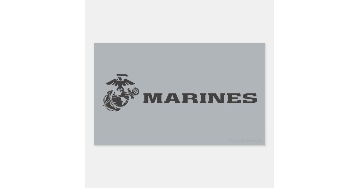 USMC Logo - Black Rectangular Sticker | Zazzle