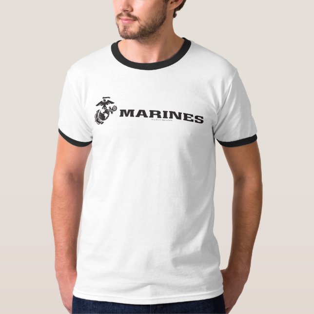 USMC Logo - Black T-Shirt (Front)