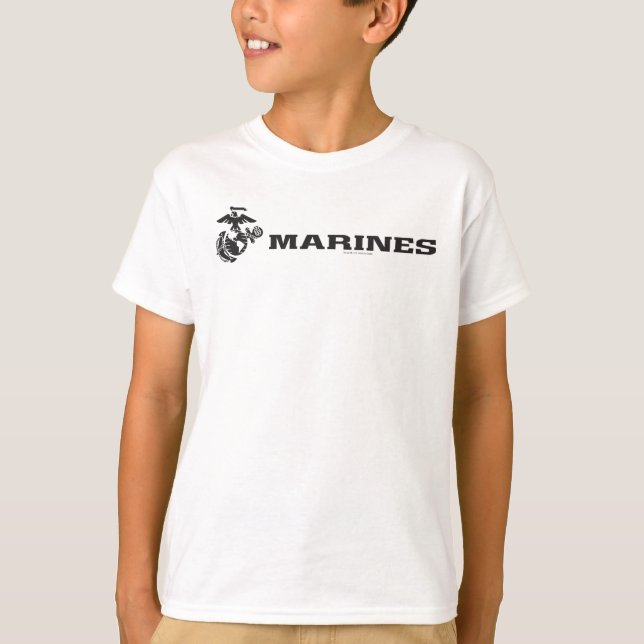 USMC Logo - Black T-Shirt (Front)