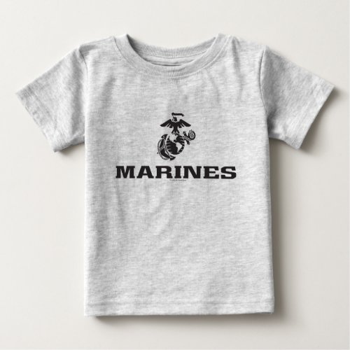 USMC Logo Stacked _ Black Baby T_Shirt