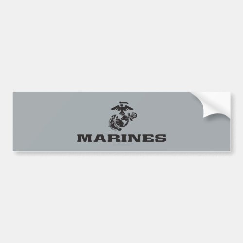 USMC Logo Stacked _ Black Bumper Sticker