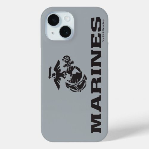 USMC Logo Stacked _ Black iPhone 15 Case