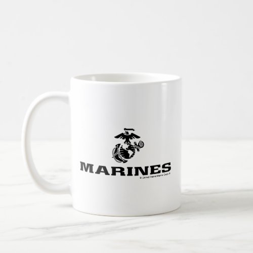 USMC Logo Stacked - Black Coffee Mug