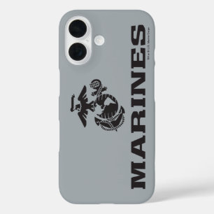USMC Logo Stacked Black Logo iPhone 16 Case