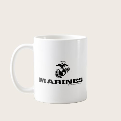 USMC Logo Stacked Black Logo Coffee Mug