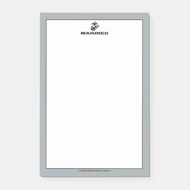 USMC Logo Stacked Black Logo Post-it Notes (Front)