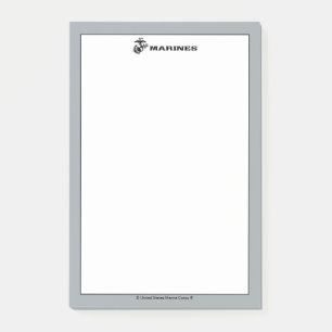 USMC Logo Stacked Black Logo Post-it Notes