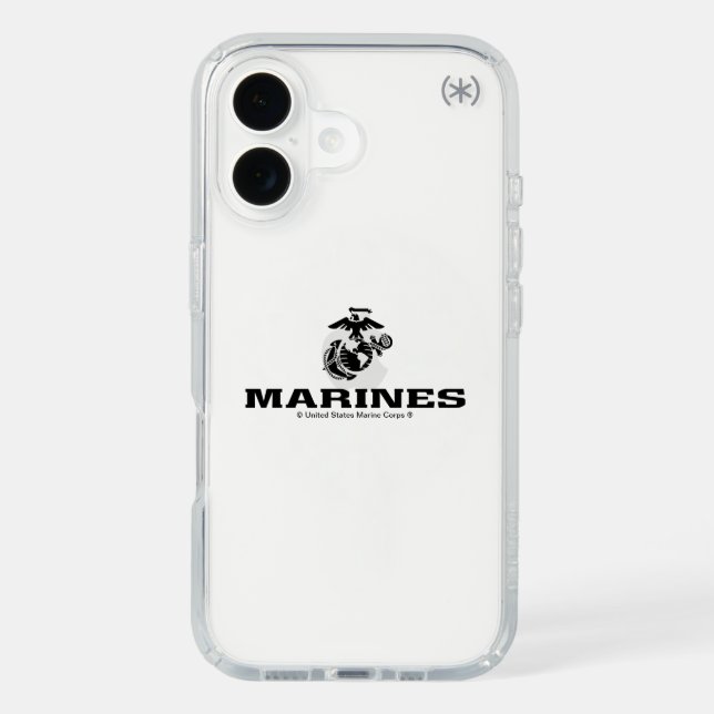 USMC Logo Stacked Black Logo Speck iPhone Case (Front)