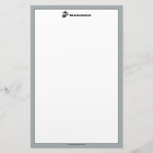 USMC Logo Stacked Black Logo Stationery