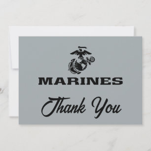USMC Logo Stacked Black Logo Thank You Card