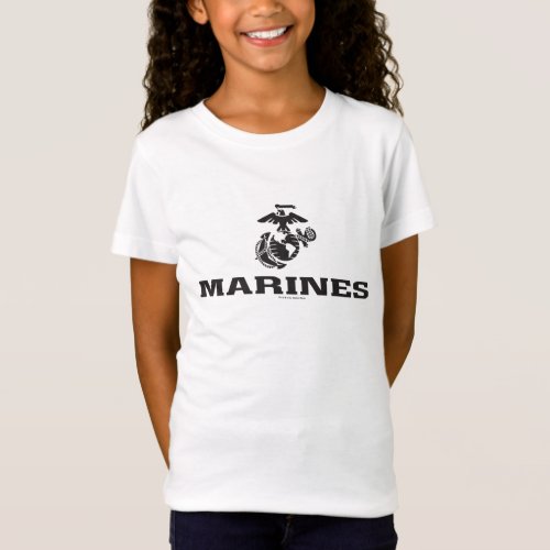 USMC Logo Stacked _ Black T_Shirt