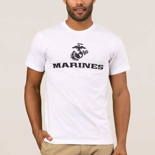 USMC Logo Stacked _ Black T_Shirt