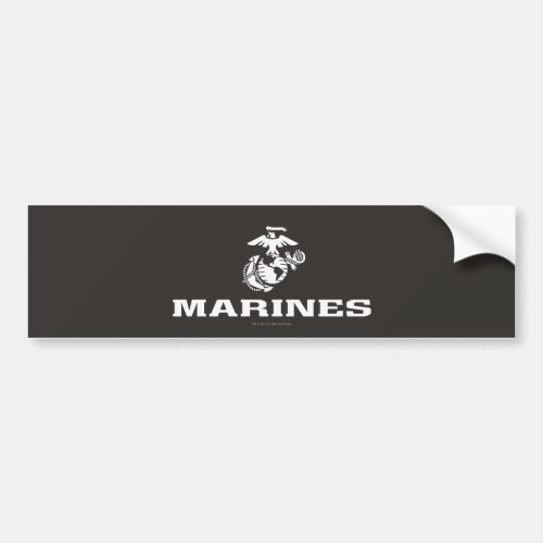 USMC Logo Stacked _ White Bumper Sticker