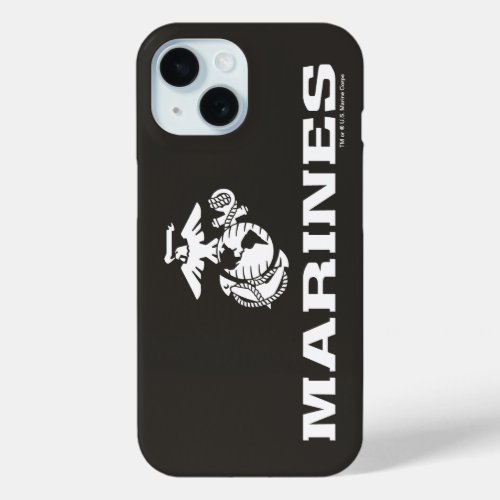 USMC Logo Stacked _ White iPhone 15 Case