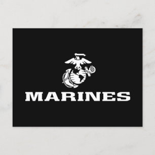 USMC Logo Stacked - White Holiday Postcard
