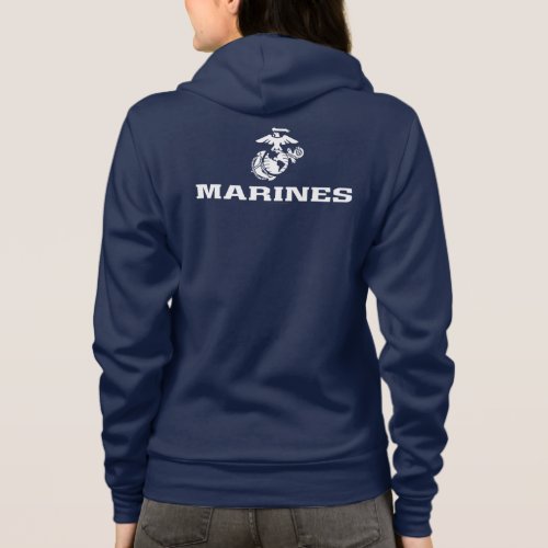 USMC Logo Stacked _ White Hoodie