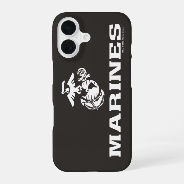 USMC Logo Stacked - White Iphone Case (Back)