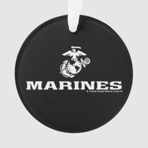 USMC Logo Stacked - White Ornament