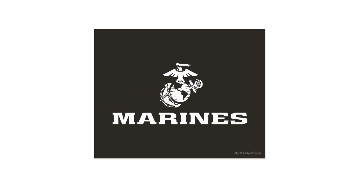 USMC Logo Stacked - White Postcard | Zazzle