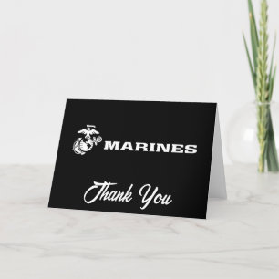 USMC Logo - White Letterpress Thank You Card