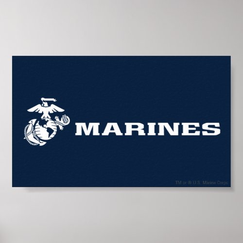 USMC Logo _ White Poster