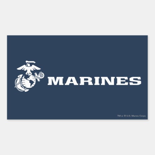 USMC Logo _ White Rectangular Sticker