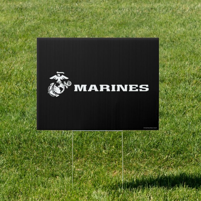 USMC Logo - White Sign (Insitu)