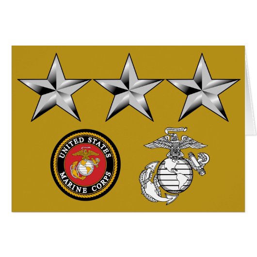 USMC LtGen Lieutenant General 0-9 Cards (Front Horizontal)