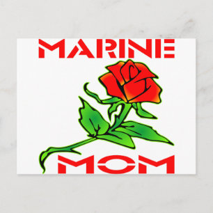 USMC Marine Mom Rose Postcard