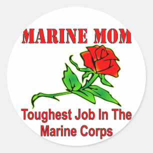 USMC Marine Mom Toughest Job In The Marine Corps Classic Round Sticker