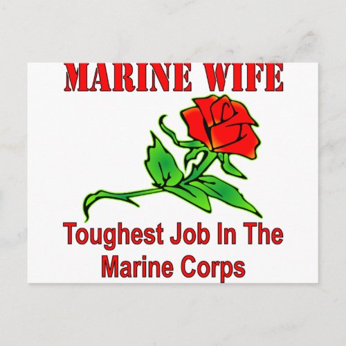 USMC Marine Wife Toughest Job In The Marine Corps Postcard