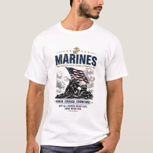 USMC Marines Forged By Valor American Flag EGA Men T-Shirt